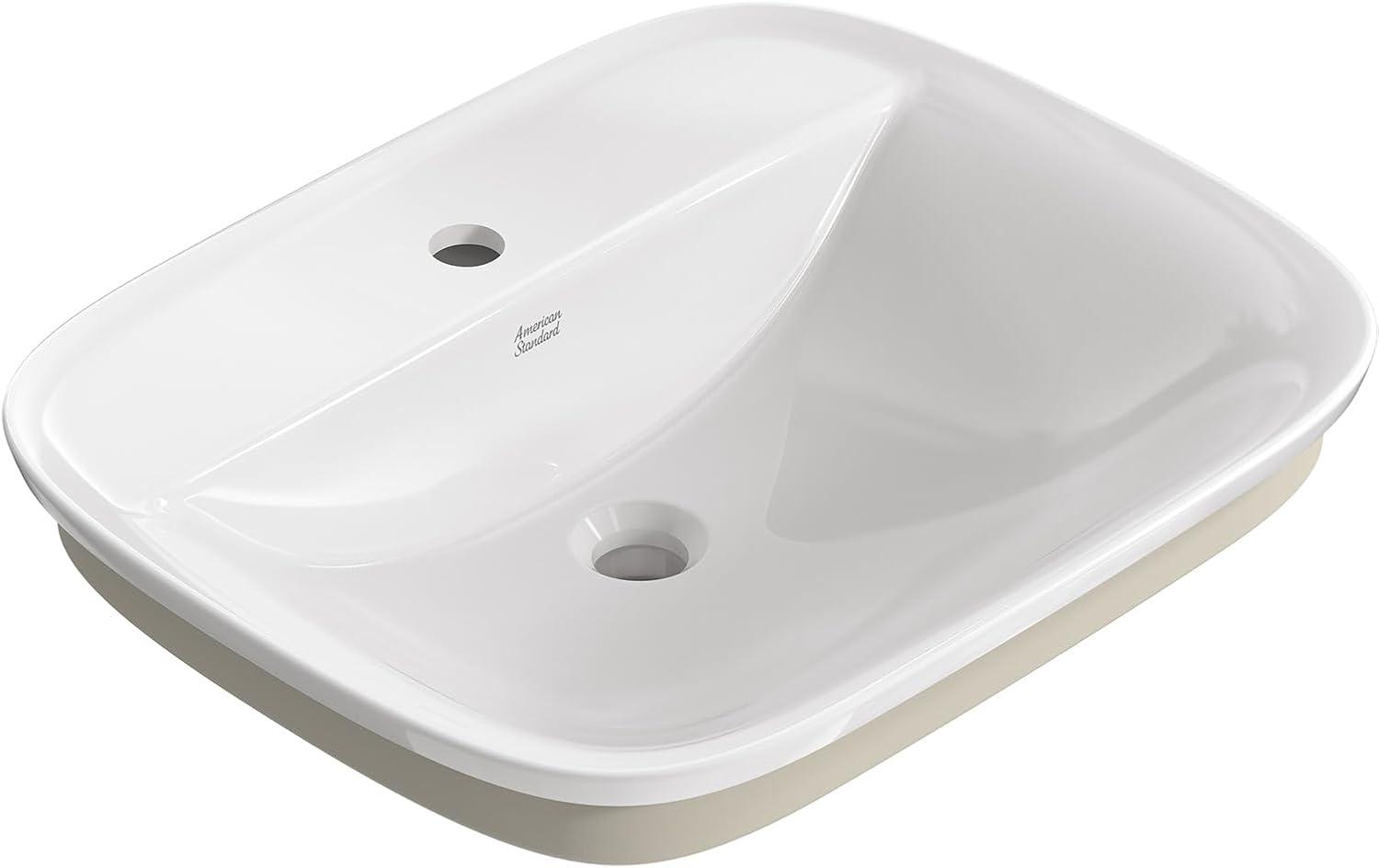 American Standard Aspirations 18'' Vitreous China Rectangular Bathroom Sink with Faucet and Overflow
