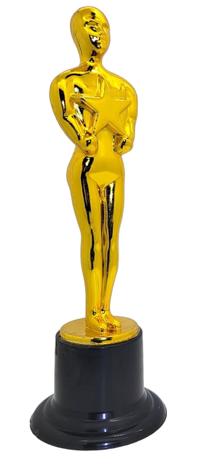 WINKIO Gold Award Trophies，Gold Award Statues, Pack of 6 Mini Trophies, Plastic Trophy Award for Competition,Events, Sports, Party Decorations,Award Ceremony and Appreciation Gift
