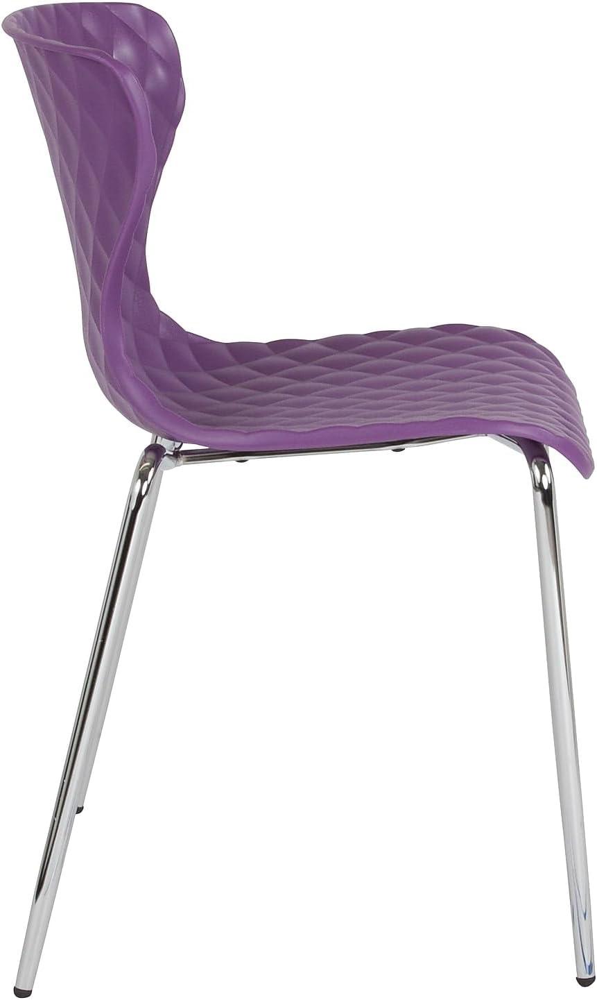 Contemporary Lowell Purple Metal Stackable Chair