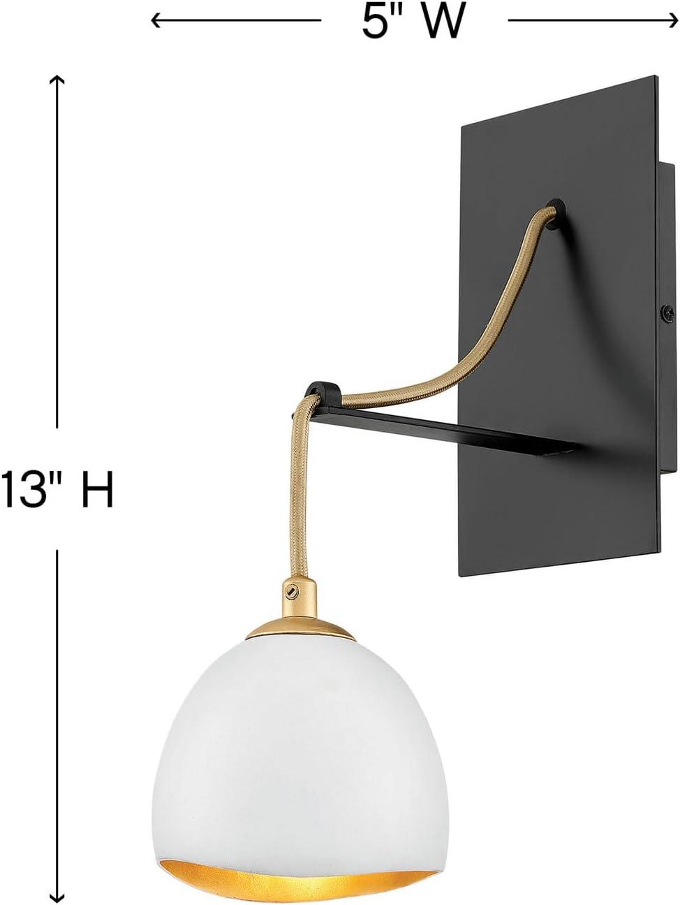 Shell Black and Gold Leaf 1-Light Candelabra Sconce