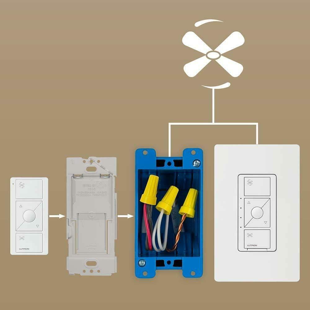 Lutron White Smart Remote for Caseta Fan Speed Control