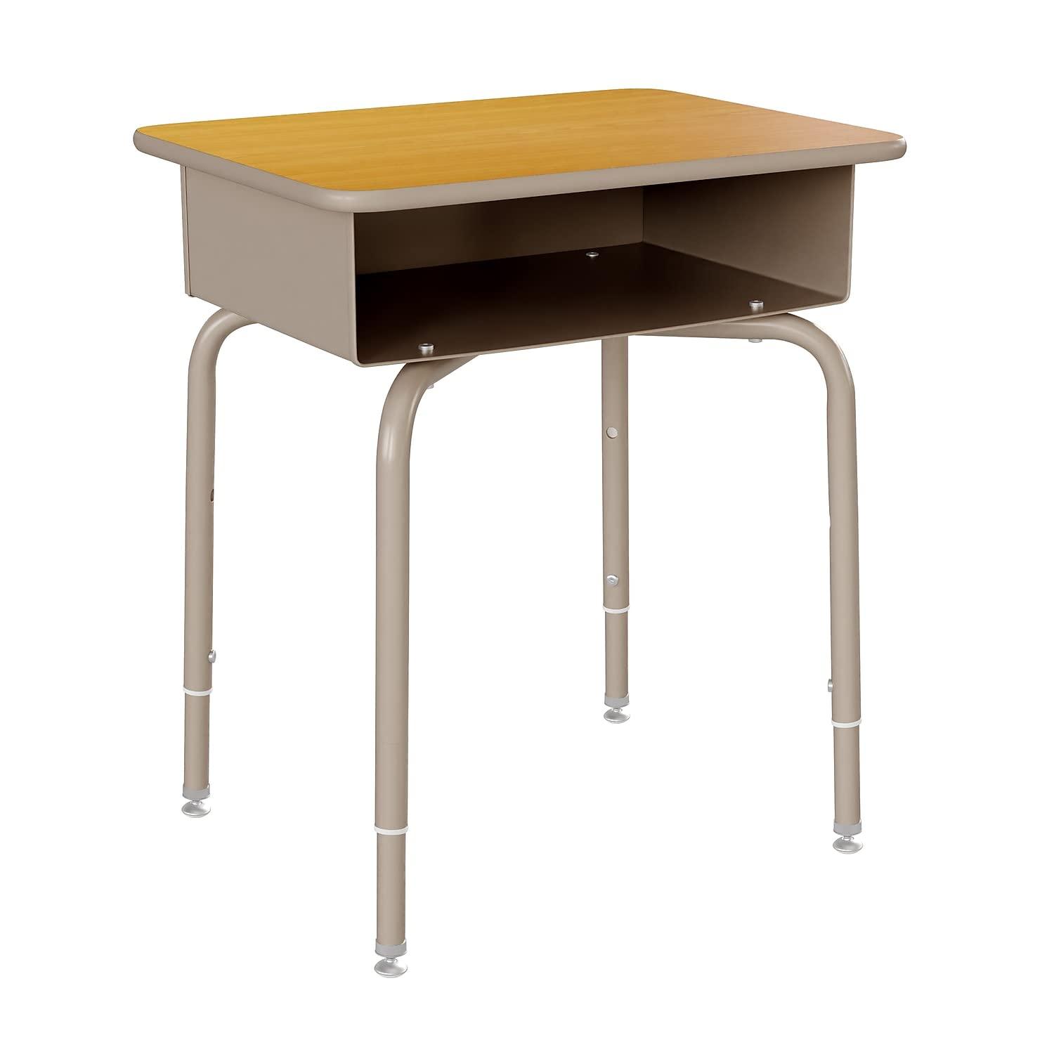 Maple & Silver Adjustable Height Student Writing Desk