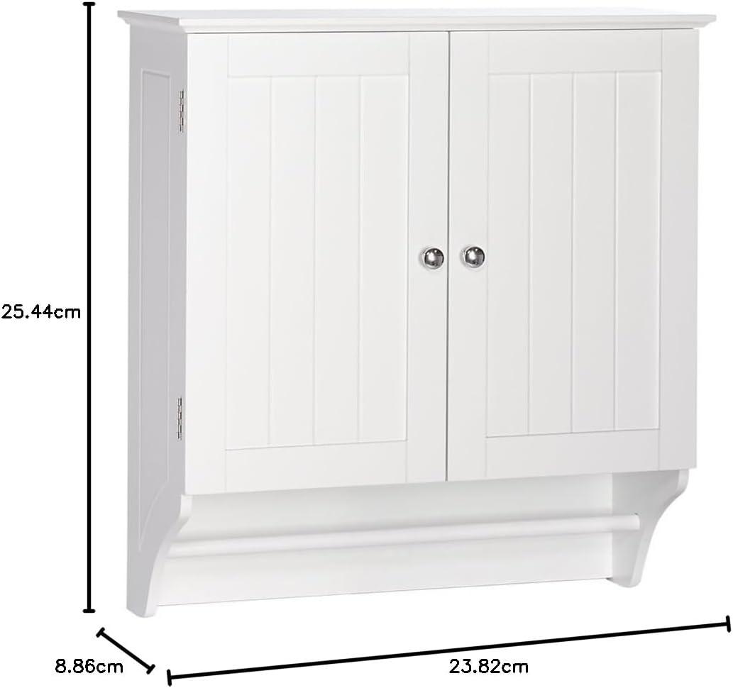 RiverRidge Ashland Two-Door Bathroom and Laundry Wall Mount Storage Medicine Cabinet with Towel Bar