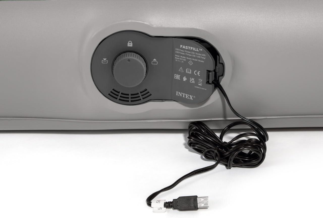 Intex 10in Queen Durabeam Prestige Air Mattress Bed with Internal Fastfill USB Powered Pump