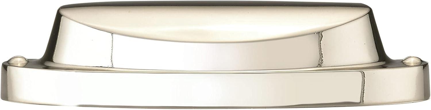 Polished Nickel Modern Oval Cup Pull with Mounting Hardware