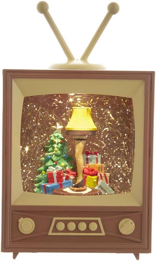 8.5-Inch Brown LED Musical Christmas Television Decor