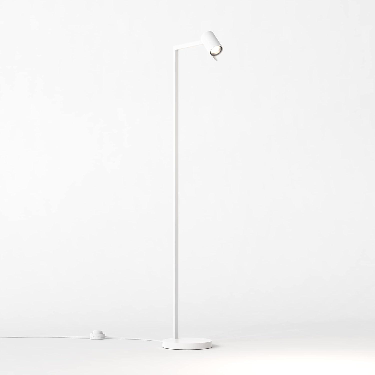 Contemporary Matte White LED Adjustable Floor Lamp