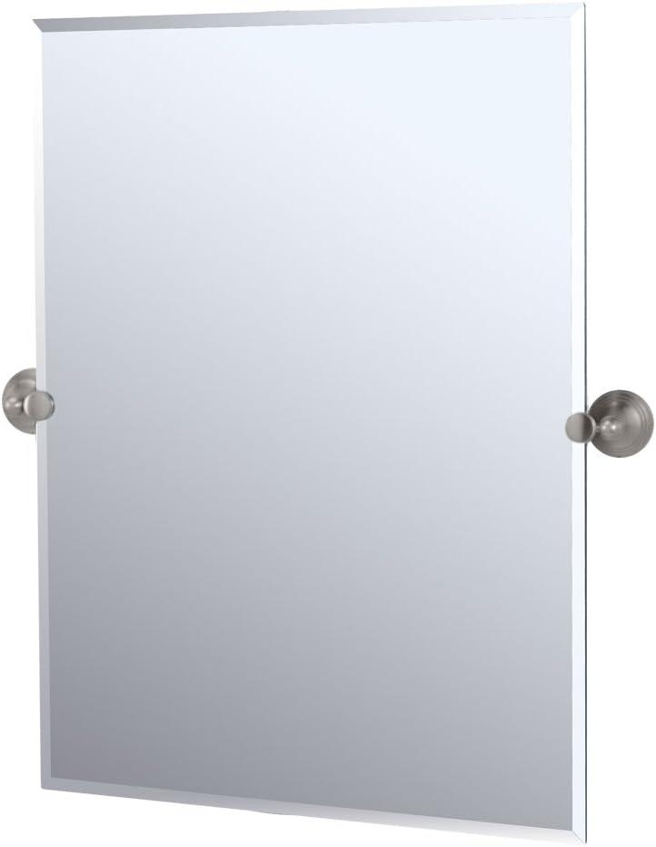 Charlotte Frameless Rectangle Bathroom Vanity Mirror | Pivoting and Beveled Wall Mirror