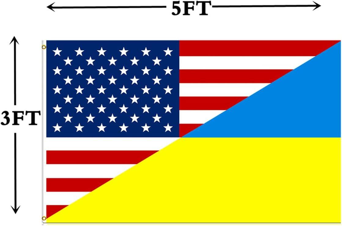 Anley Fly Breeze 3x5 Ft America Ukraine Friendship Flag - Friendship Forever US UA Flag