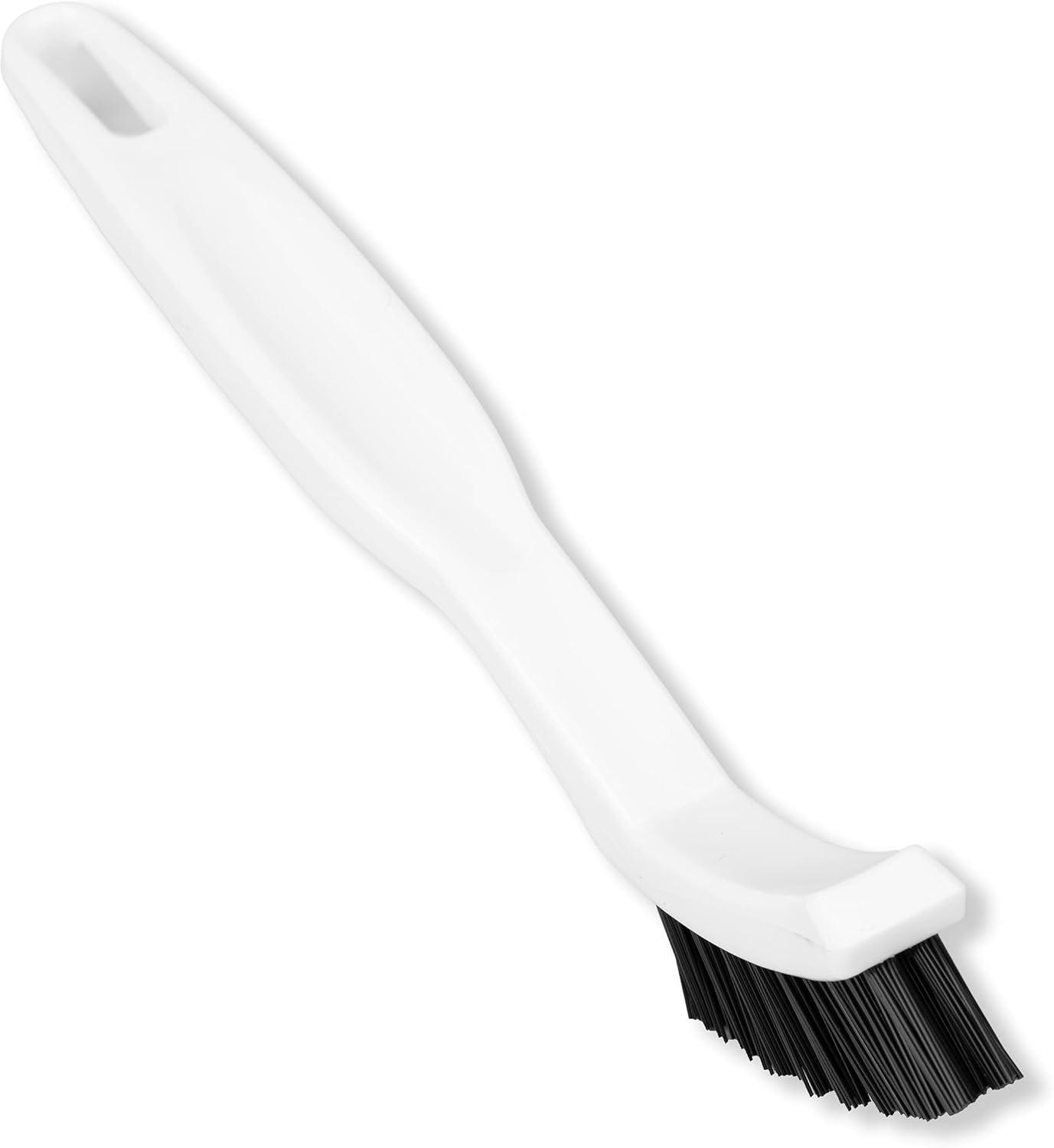 White Nylon Grout Brush with Black Bristles, 8 Inches