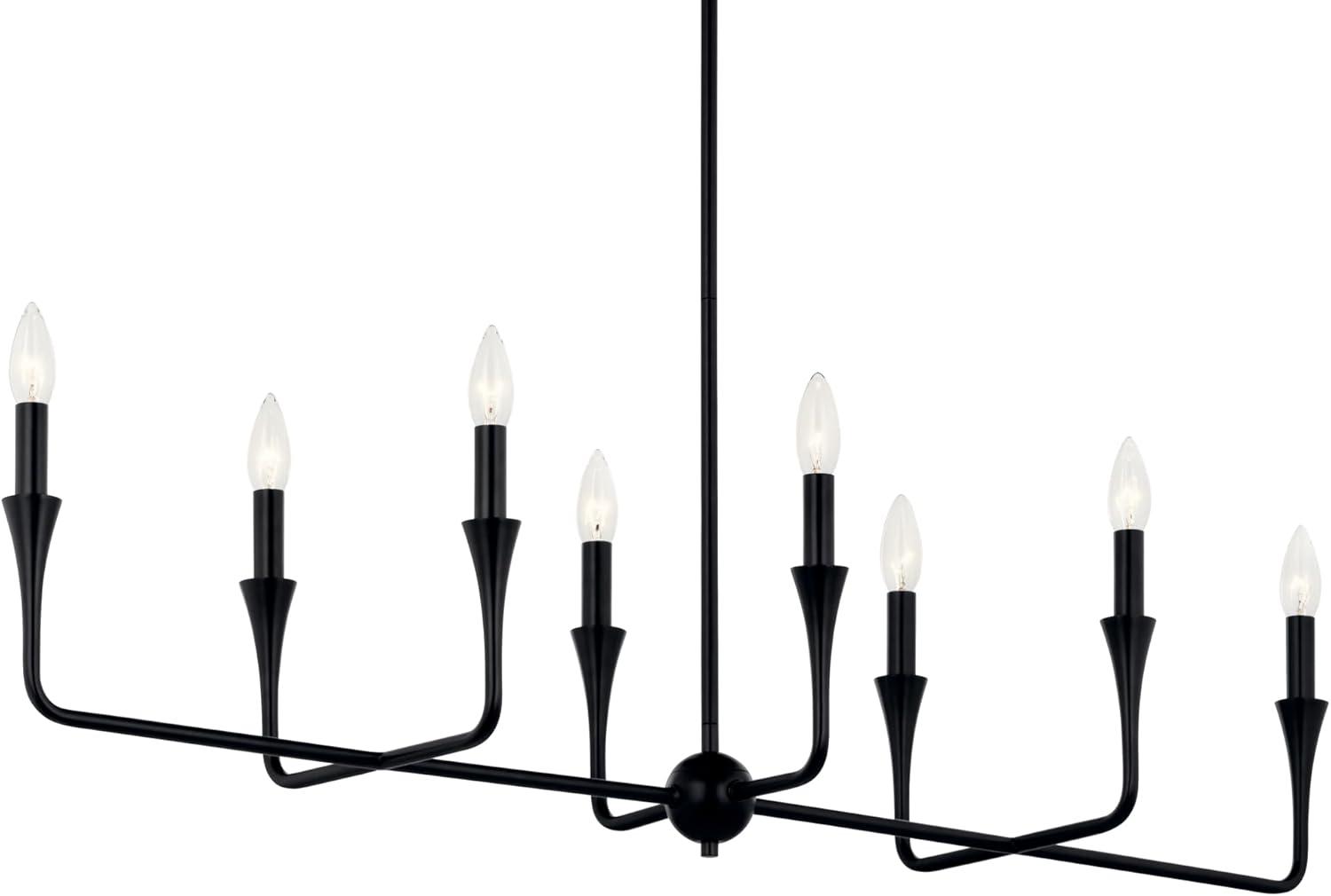 Alvaro Black 8-Light Modern Linear Chandelier