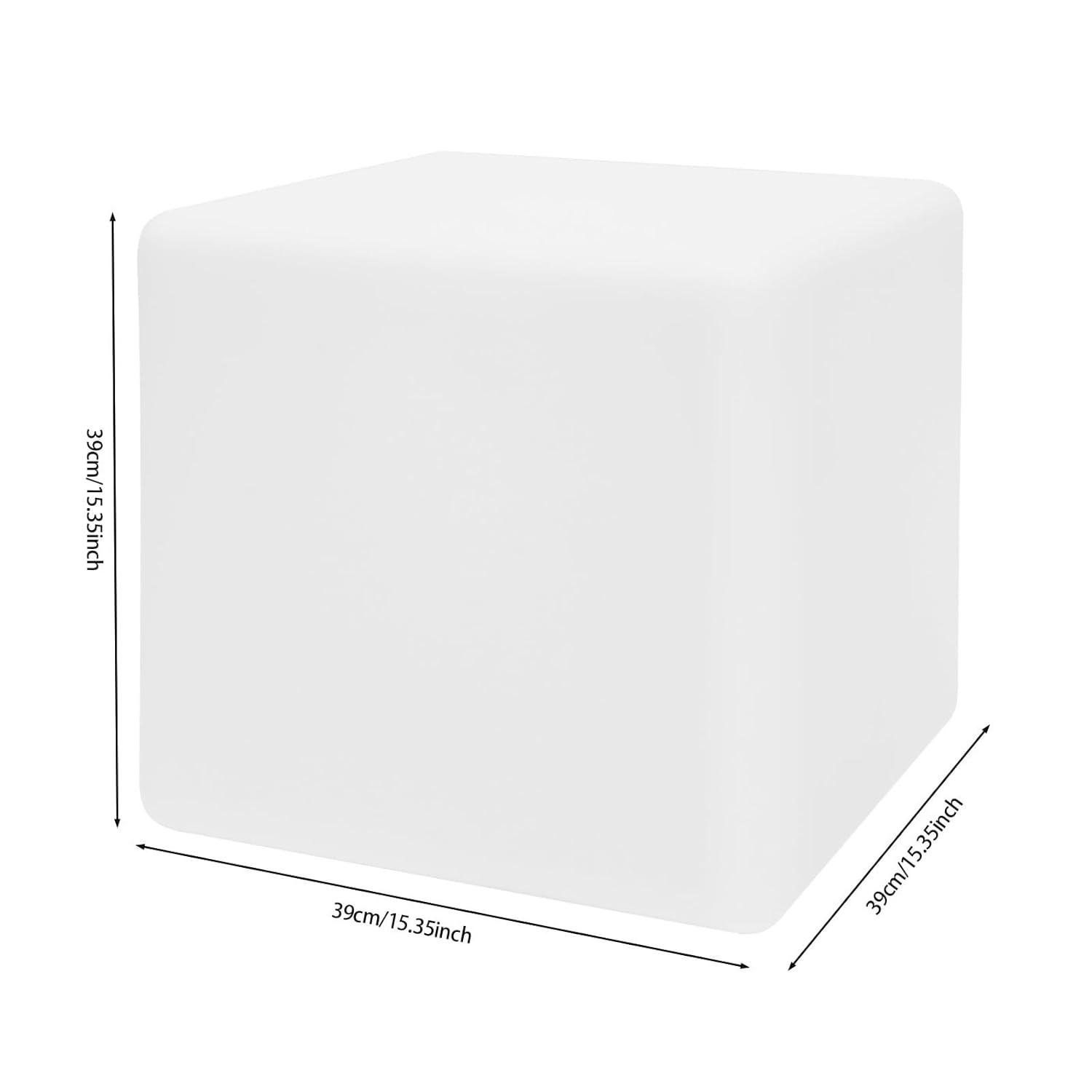 Rechargeable LED Cube Chair, 16 Colors Remote Conctrol Glow Furniture Stool Table with 4 Lighting Modes, LED Fun Seat Furniture Night Light for Home Outdoor Pool Bar Party Deco ﻿ (16 inch)