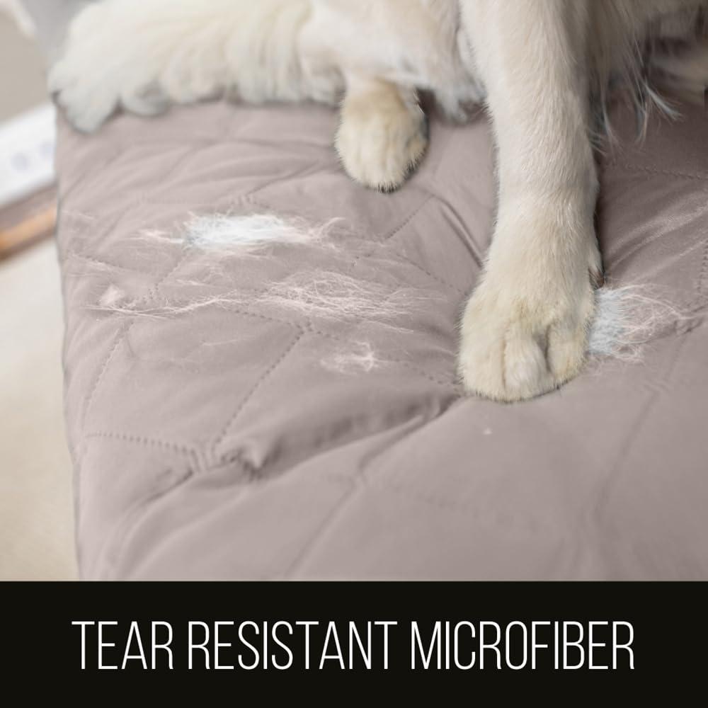 Sofa Shield Sectional Slip Cover, Large Cushion Protector for 30x30" Seat, Light Taupe