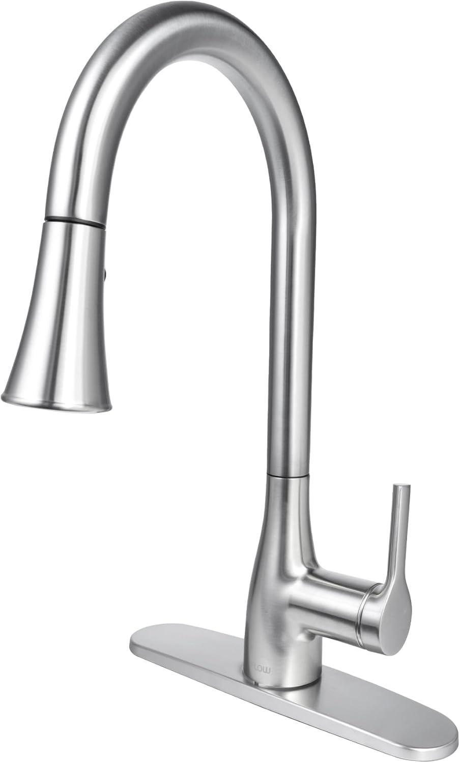 Classic Series Single-Handle Standard Kitchen Faucet in Brushed Nickel