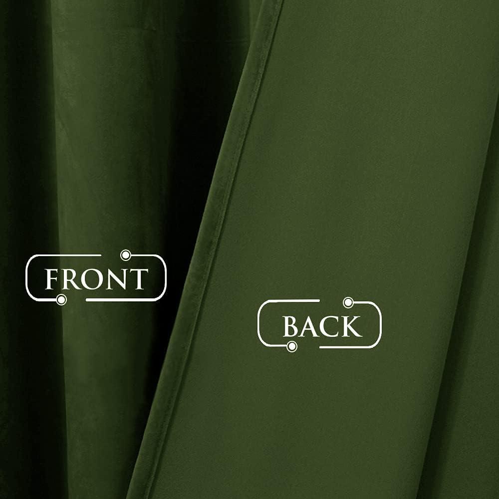 StangH Moss Green Curtains for Living Room, Super Soft Luxury Velvet Room Darkening Drapes 102 inches Long Christmas Holiday Home Decor for Bedroom/Laundry, W52 x L102, 2 Panels