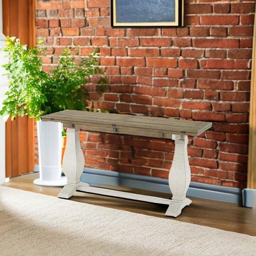 Martin Svensson Home Napa Solid Wood Flip Top Sofa Table White Stain and Natural