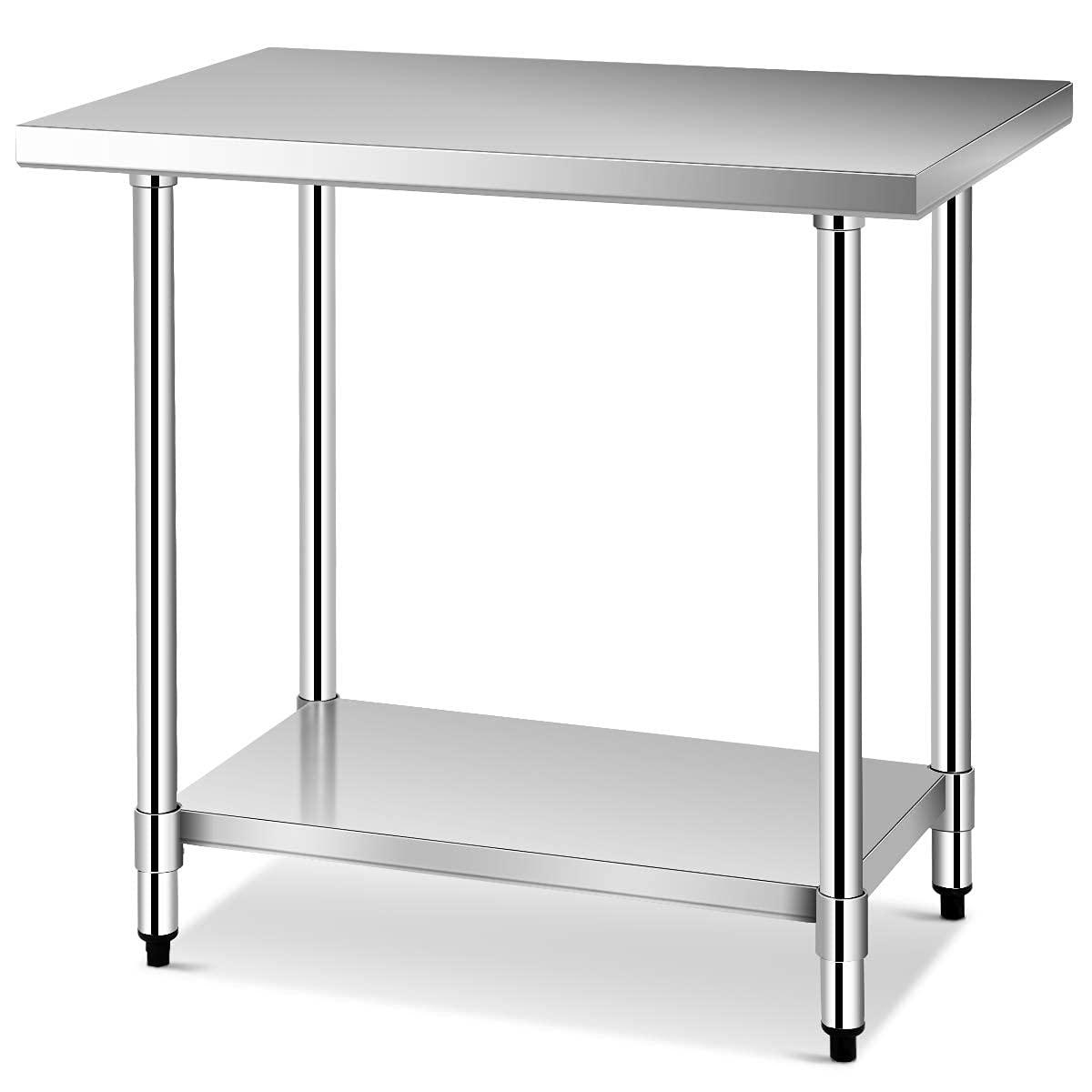Gymax Gymax Stainless Steel 36'' L x 24'' W x 35'' H Work Table
