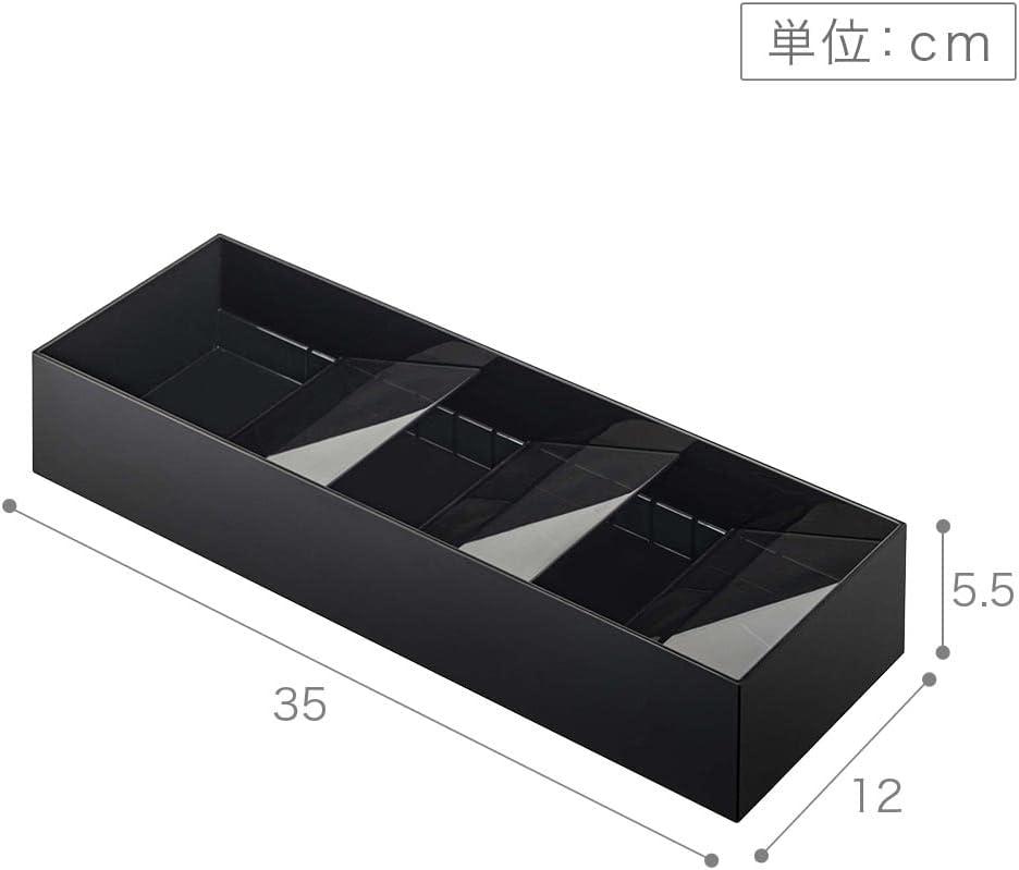 Compact Black Adjustable Plastic Cutlery Organizer Tray