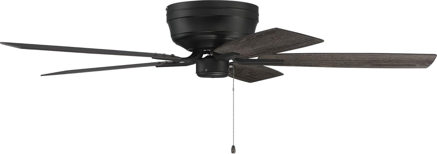 Flat Black 52" Low Profile Ceiling Fan with Reversible Blades