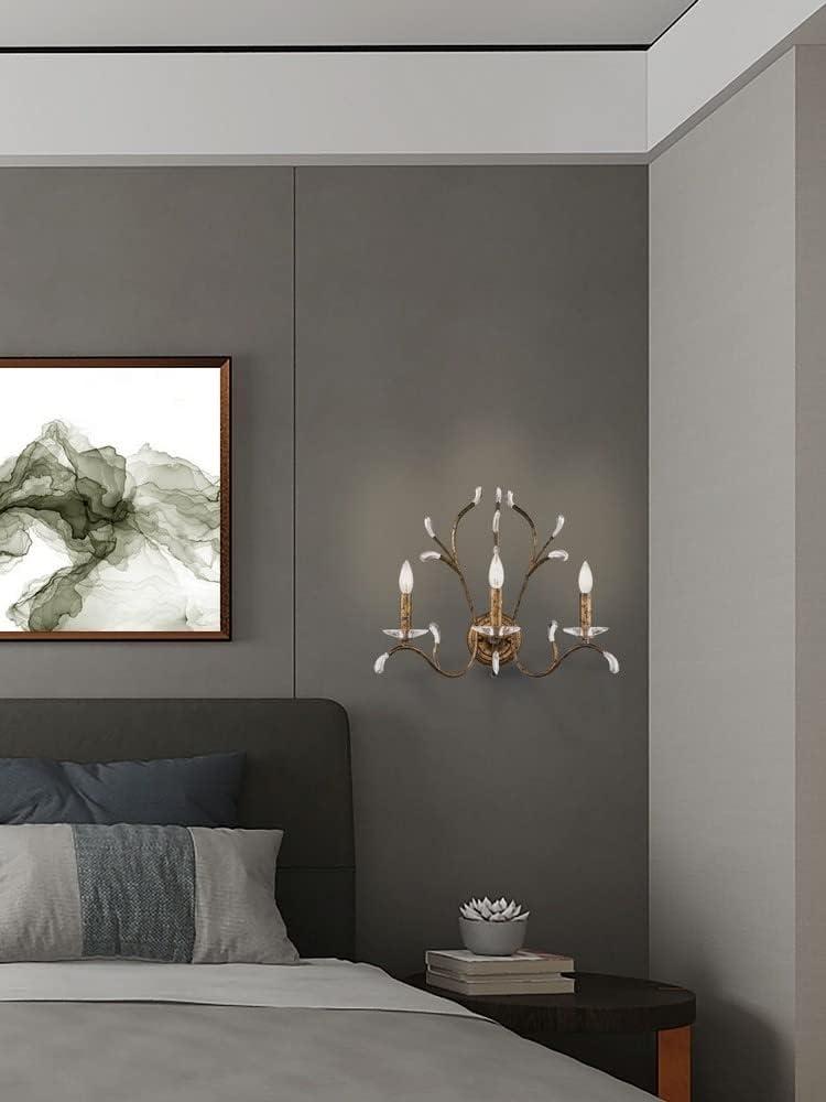 Serafina 3-Light Bronze Sconce with Clear Crystal Accents