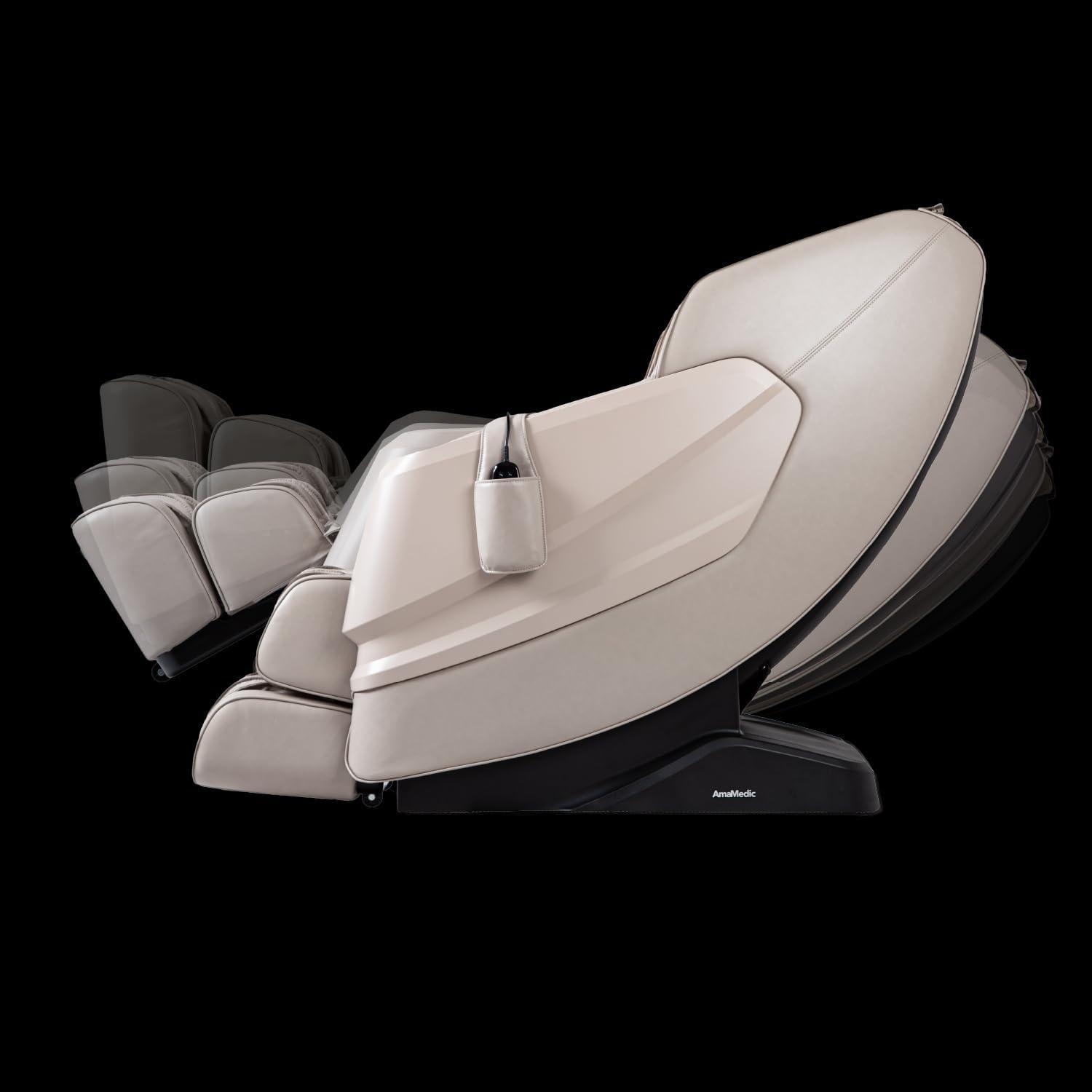 Taupe 3D Massage Chair with Intelligent Fatigue Detection