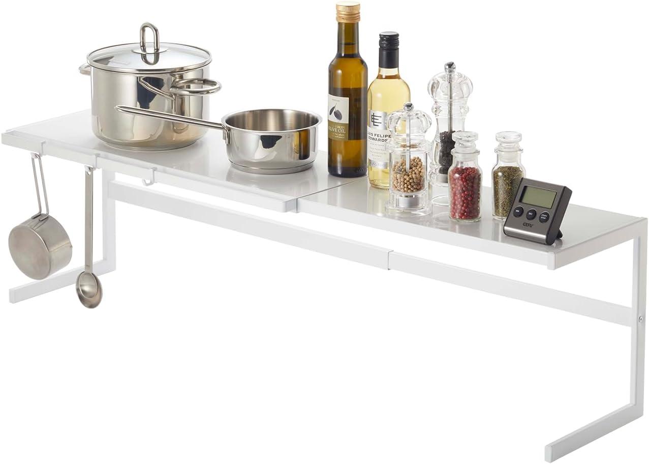 Yamazaki Home Expandable Support Rack - Kitchen Storage Shelf Organizer, Steel, Expandable