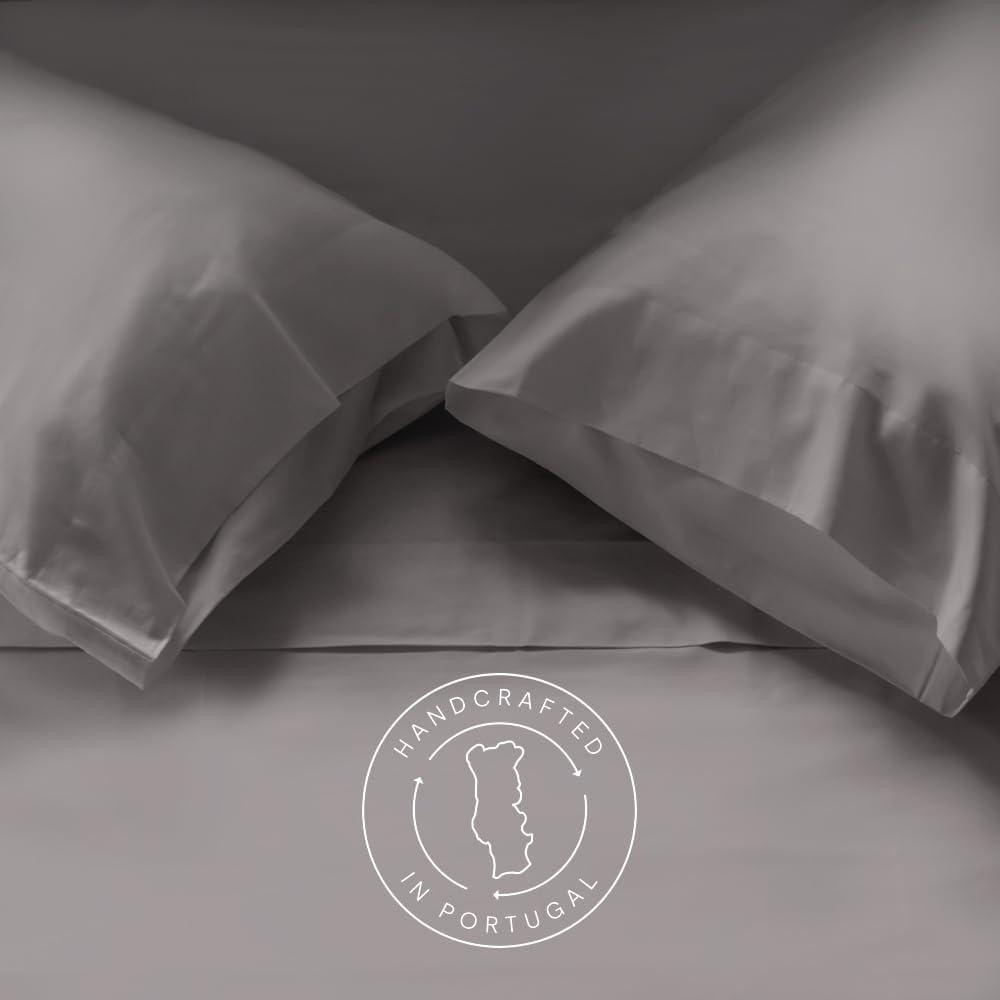 Graphite Queen Cotton Sateen 4-Piece Sheet Set