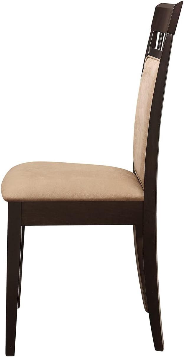 Simple Relax Set of 2 Upholstered Side Chairs in Cappuccino and Tan