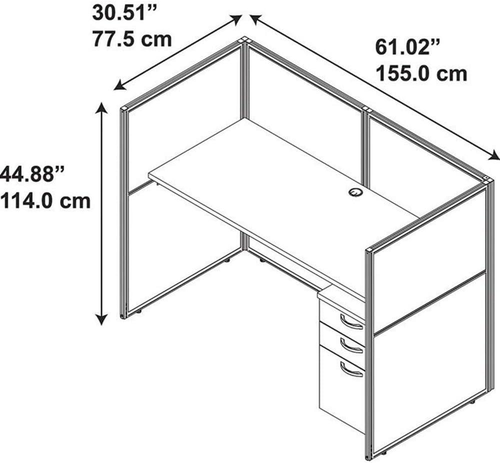 Easy Office Rectangle 1 Person Benching Workstation with Cable Management