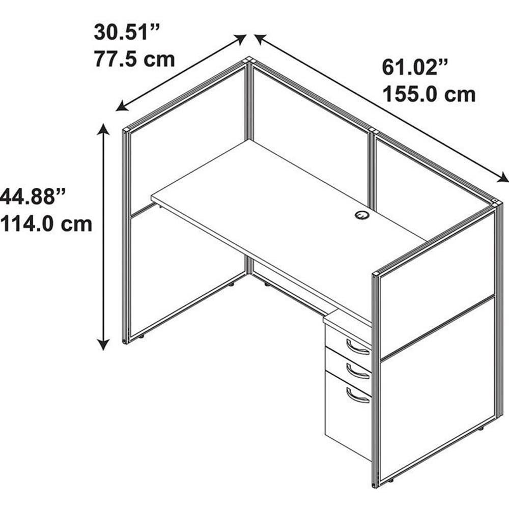 Easy Office Rectangle 1 Person Benching Workstation with Cable Management