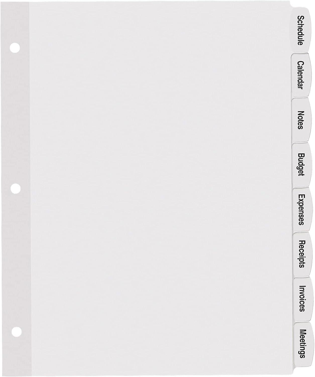 Avery Big Tab Printable Label Dividers, Easy Peel Labels, 8 Tabs