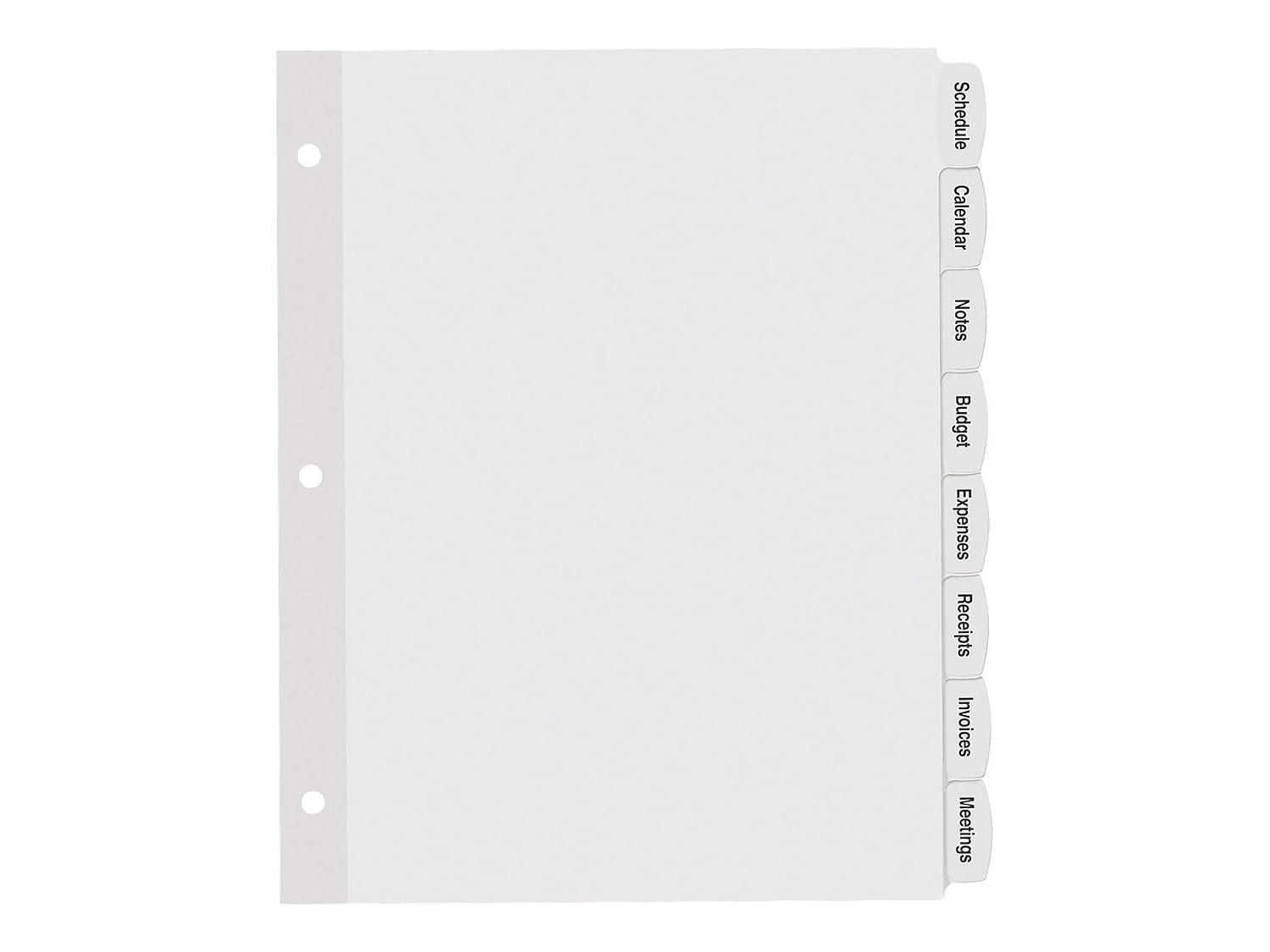 Avery Big Tab Printable Label Dividers, Easy Peel Labels, 8 Tabs