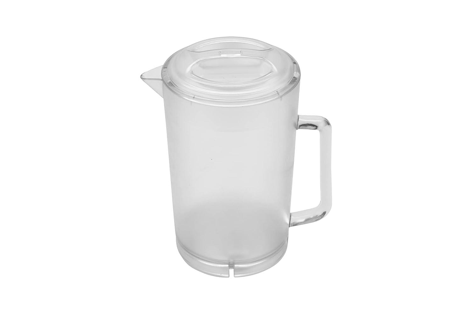 G.E.T. P-3064-1-A-EC BPA-Free Textured Scratch-Resistant Plastic Pitcher with Lid, 2 Quart, Clear