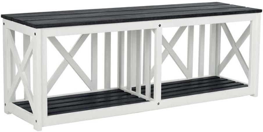 Branco Bench - Outdoor - FOX6706 - Dark Slate Gray/White - Safavieh