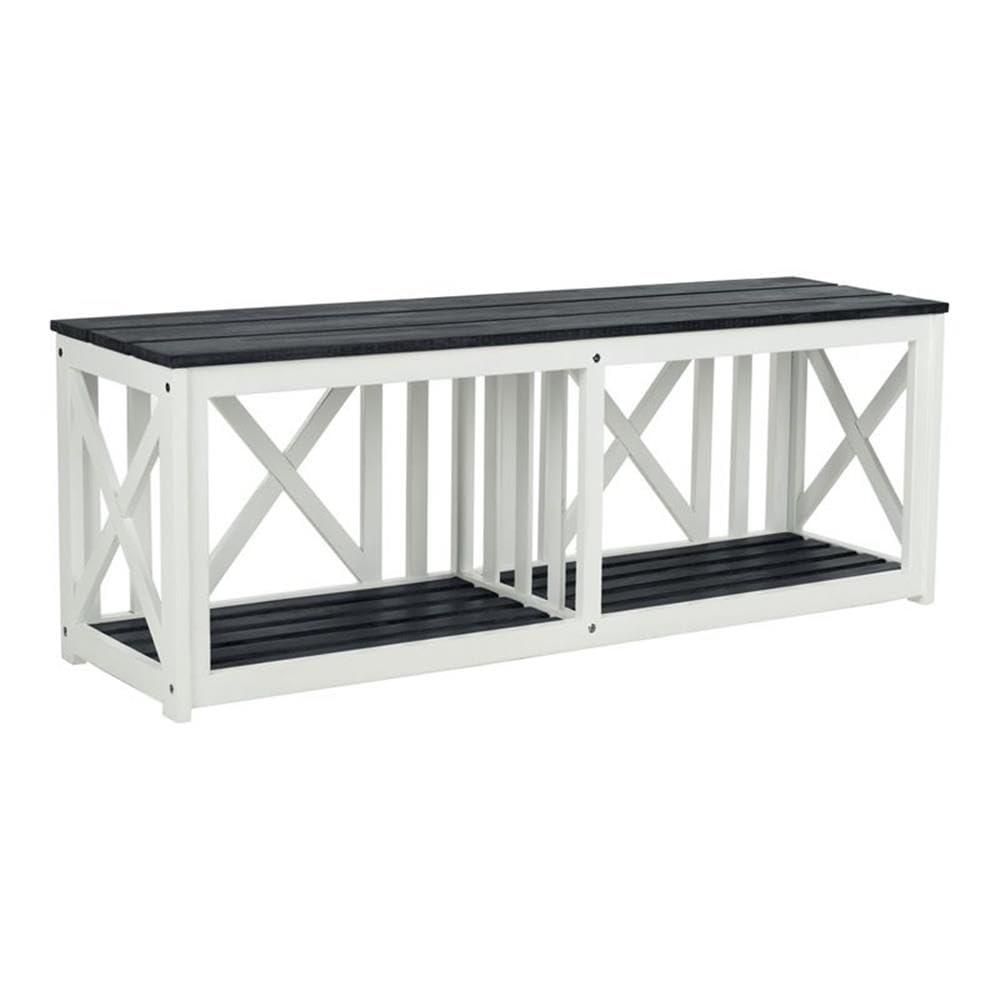 Branco Bench - Outdoor - FOX6706 - Dark Slate Gray/White - Safavieh