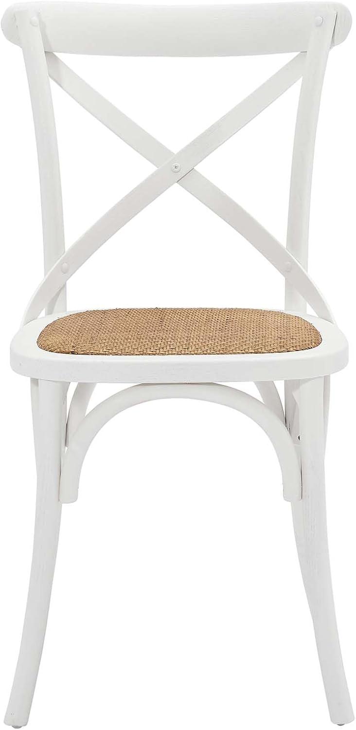 Modway Gear Dining Side Chair Set of 4 in White
