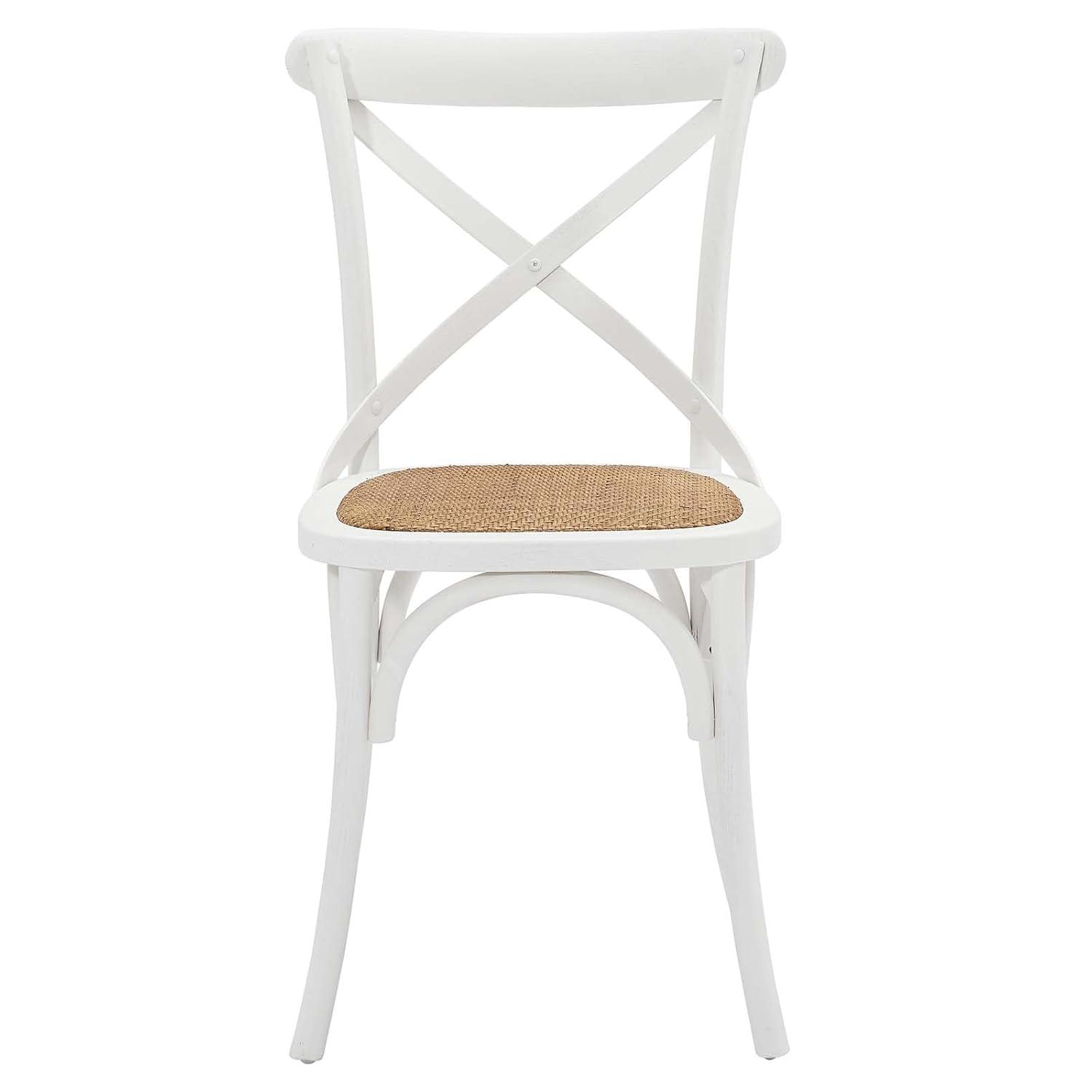 Modway Gear Dining Side Chair Set of 4 in White