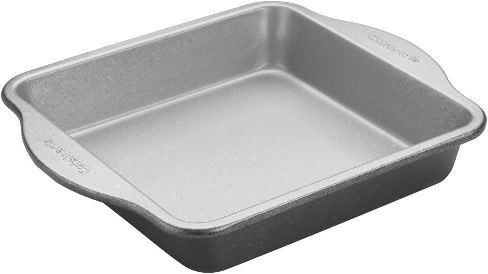 CUISINART CMHB-9SCK Easy-Grip Nonstick Square Cake Pan, 9 Inch, Black/Silver