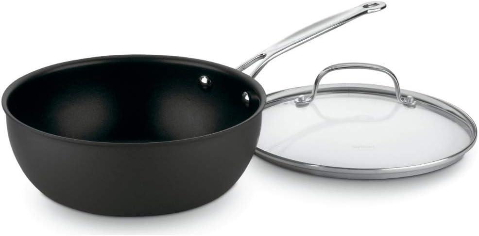 Hard-Anodized Non-Stick 3-Quart Chef's Pan with Glass Cover