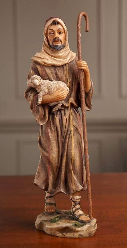 Deluxe Edition 16 Piece 10 Inch Christmas Nativity Set with Real Frankincense Gold and Myrrh.