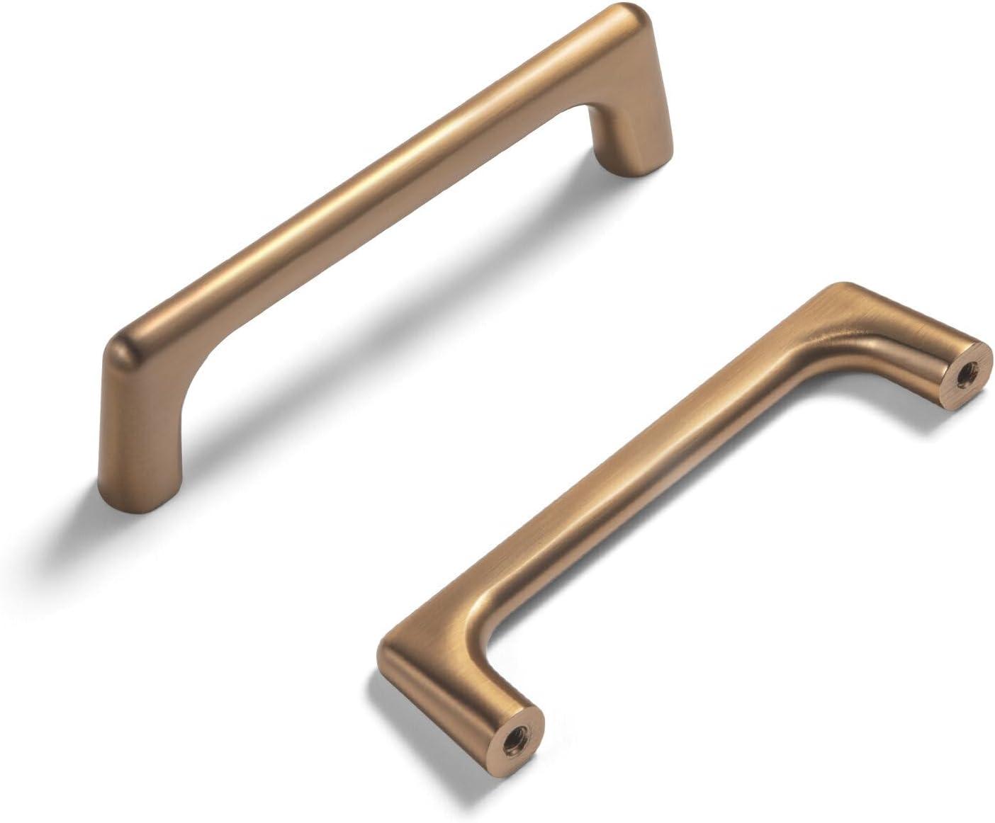 Champagne Bronze Cylindrical Cabinet Bar Pulls with Mounting Hardware