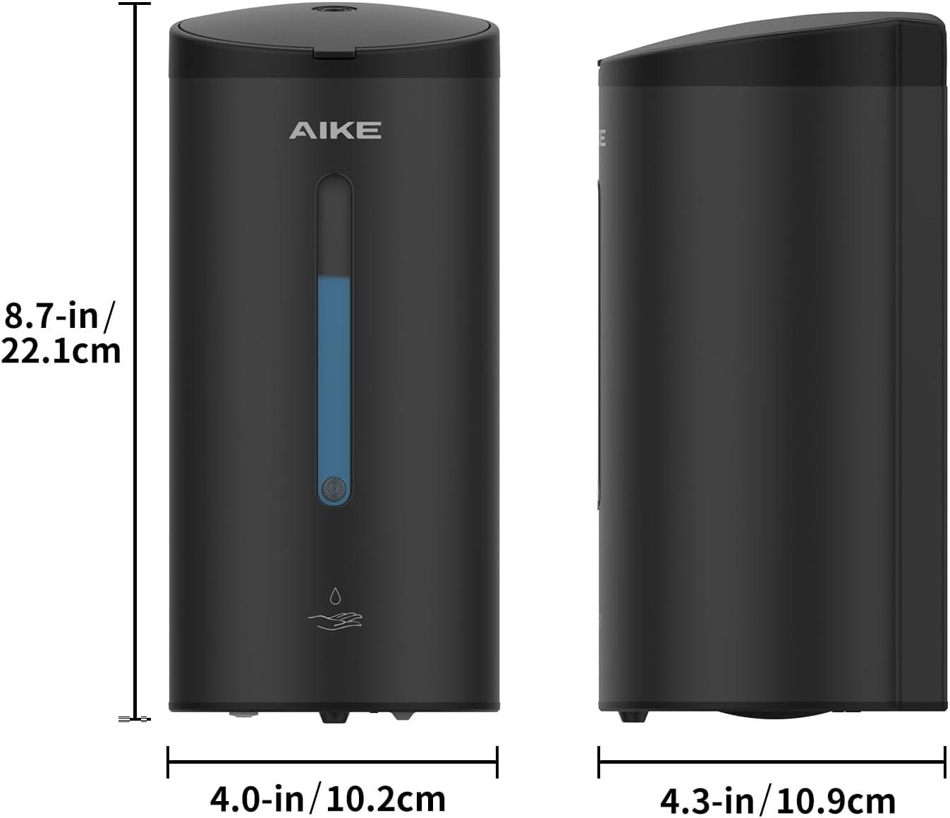 AIKE Automatic Wall Mount Liquid Soap Dispenser, Commercial Stainless Steel with 25oz Large Capacity Save Time Effort and Cost,Model AK1205(Matte Black)