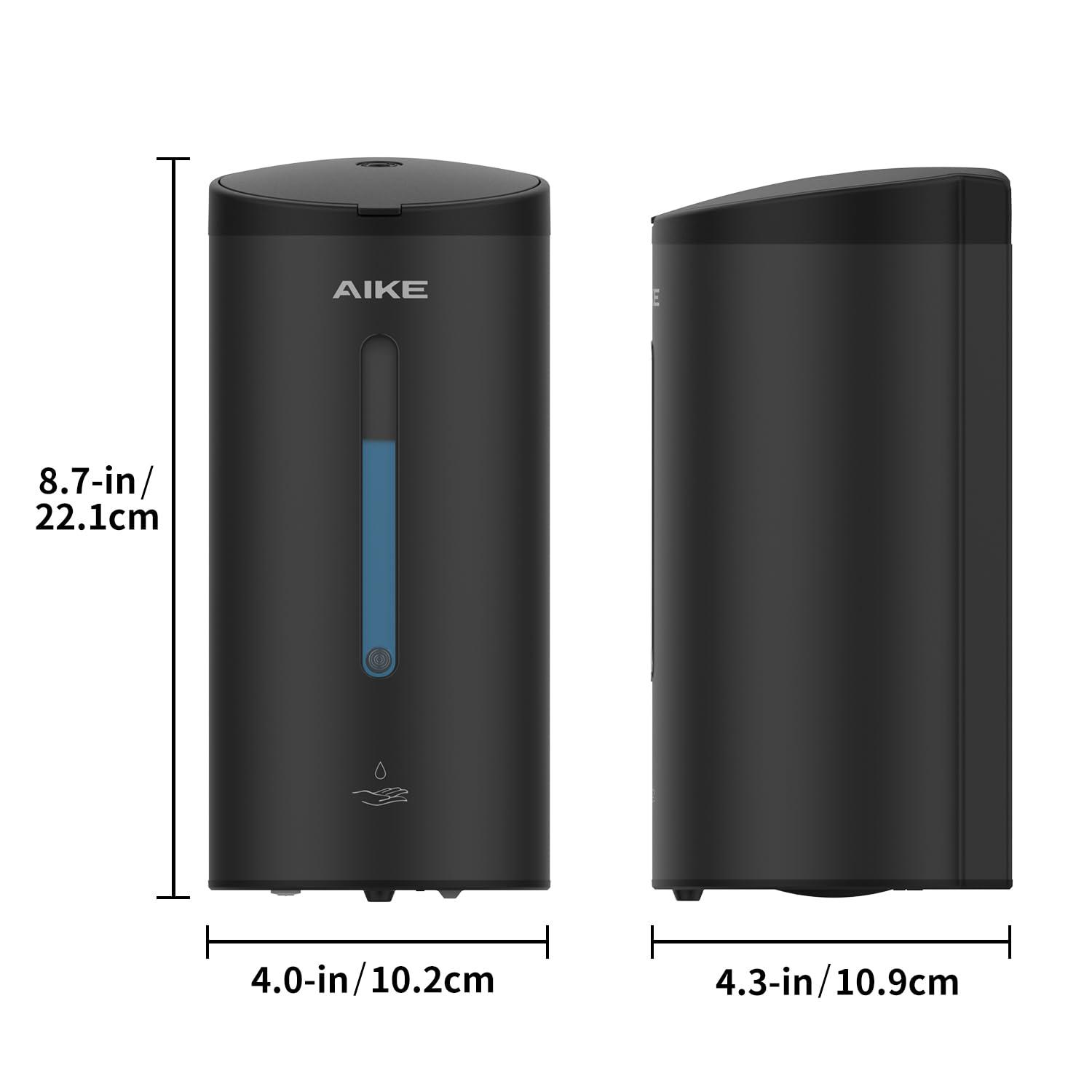 AIKE Automatic Wall Mount Liquid Soap Dispenser, Commercial Stainless Steel with 25oz Large Capacity Save Time Effort and Cost,Model AK1205(Matte Black)