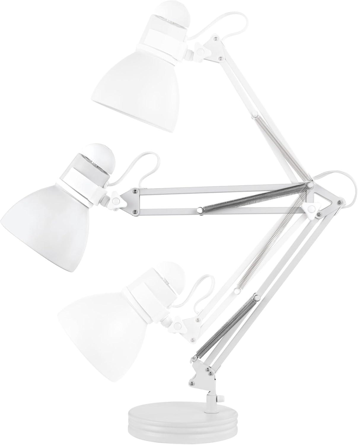 28" Architect Swing Arm Kids' Desk Lamp Matte White - Globe Electric: UL Listed, Metal Shade, 60W Max