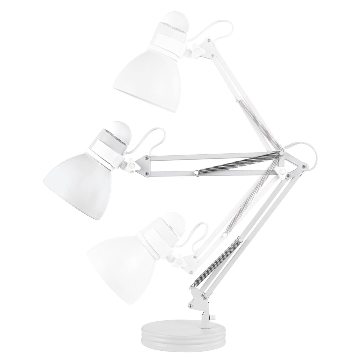 28" Architect Swing Arm Kids' Desk Lamp Matte White - Globe Electric: UL Listed, Metal Shade, 60W Max