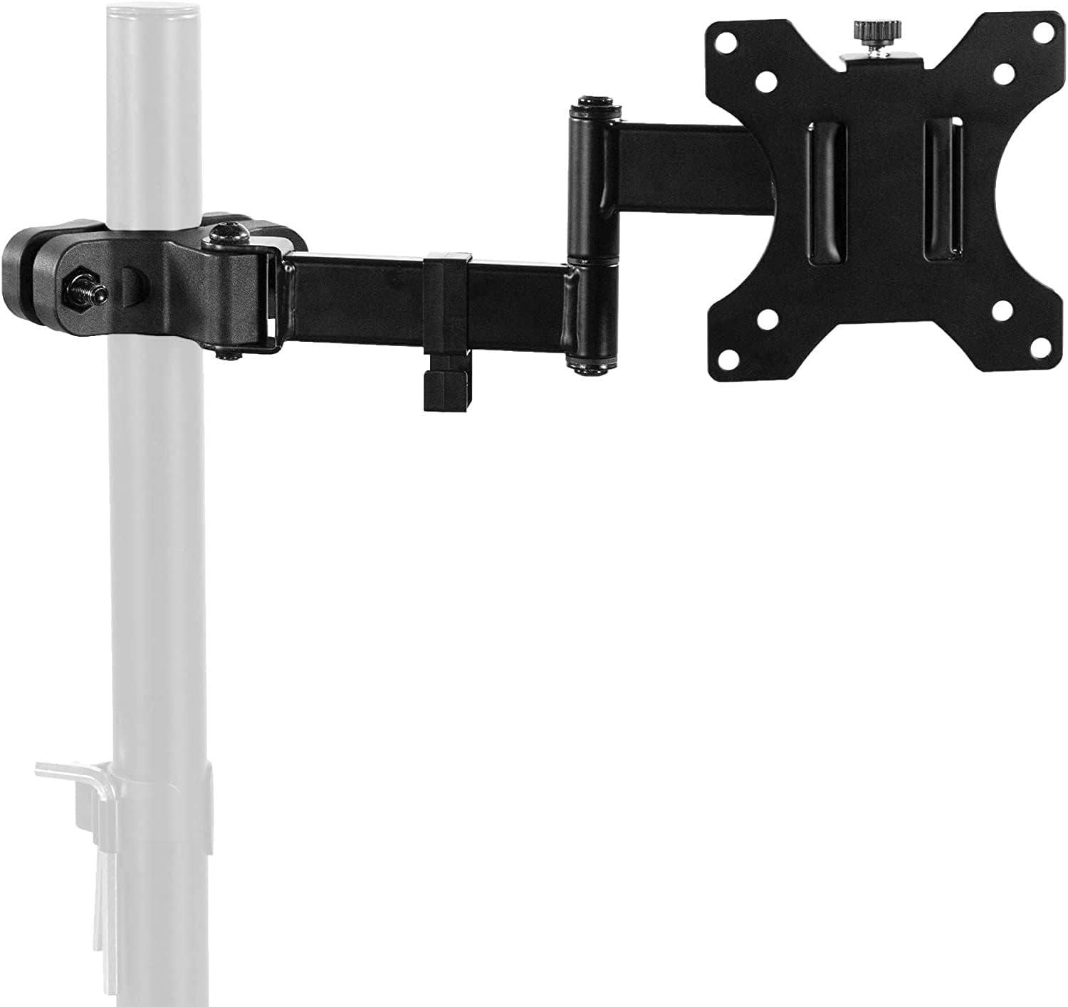 Matte Black Full Motion Pole Mount Monitor Arm