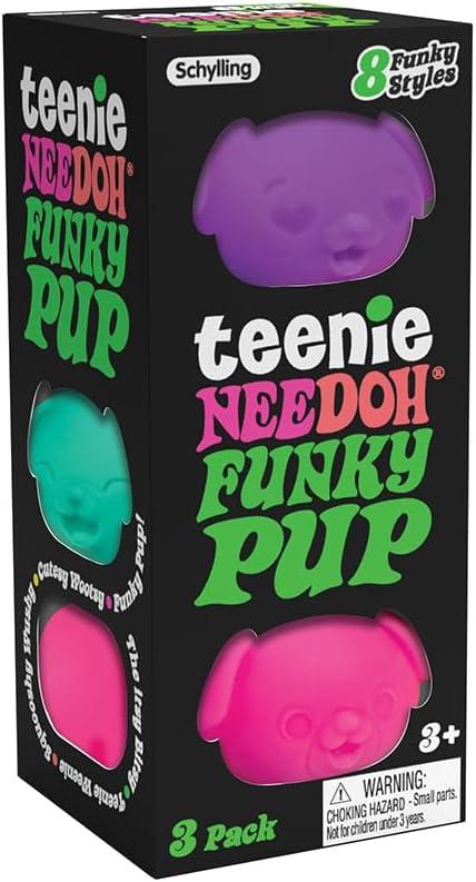 Teenie Funky Pup Neon Squishy Fidget Toy Set