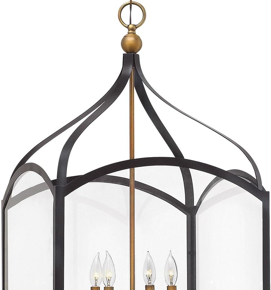Hinkley 8-Light Two-Tier Open Frame Foyer Chain-Hung Rectangle Chandelier