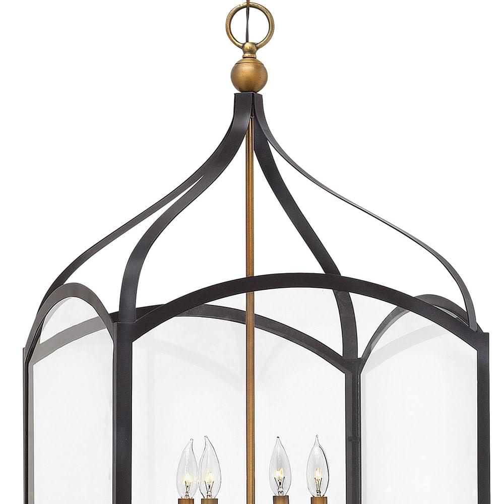 Hinkley 8-Light Two-Tier Open Frame Foyer Chain-Hung Rectangle Chandelier