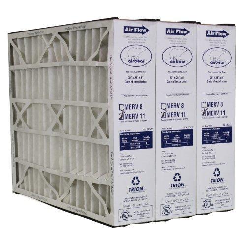 Trion 255649-102 Air Bear 20x25x5 Inch MERV 8 Air Purifier Filter for Air Bear Supreme, Right Angle, and Cub Air Cleaner Purification Systems (3 Pack)